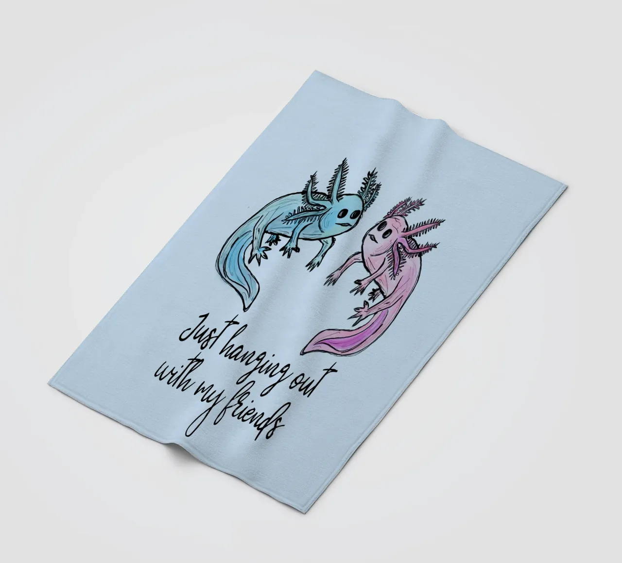 Amante degli Axolotl coperta in pile da words-in-frames