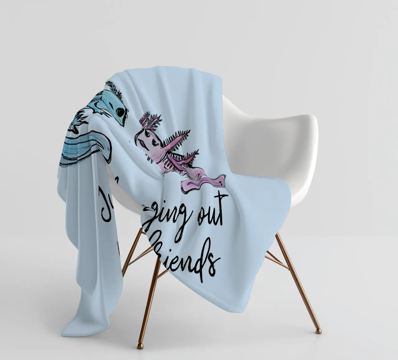 Amante degli Axolotl coperta in pile da words-in-frames