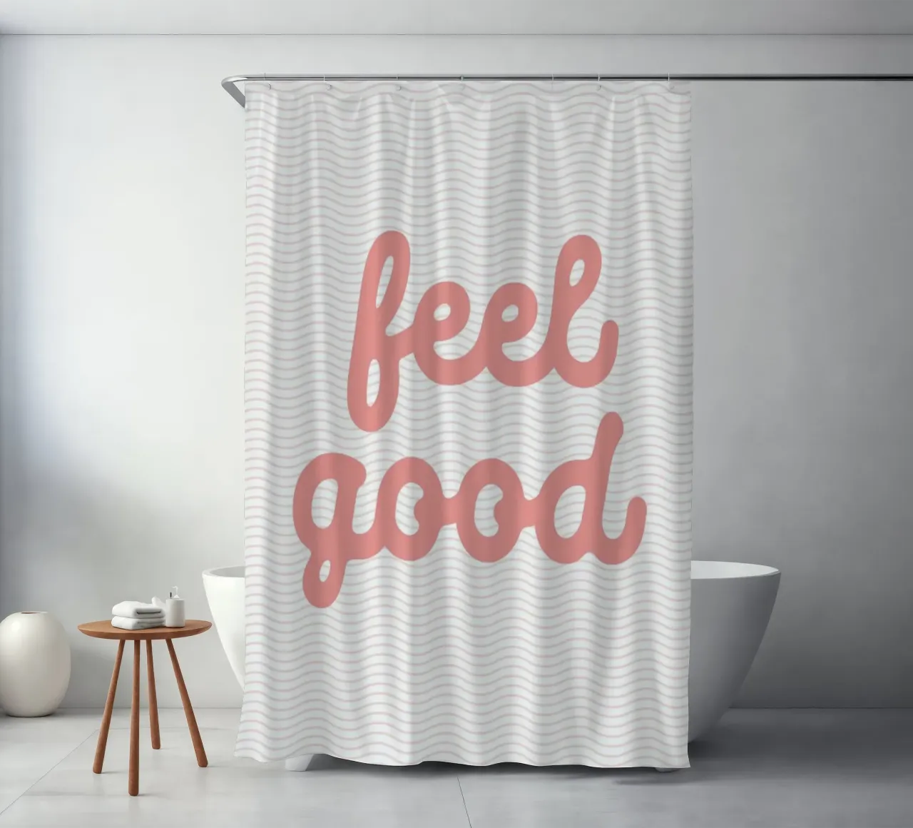 Design tipografico ottimista e di buon umore tenda da doccia da THE MOTIVATED TYPE