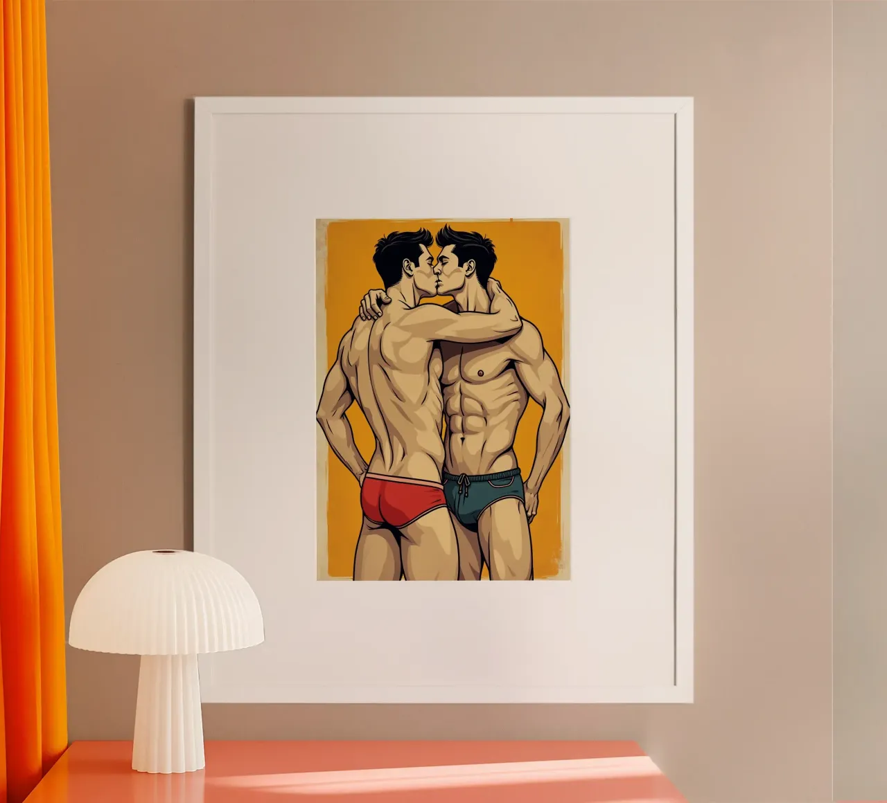 Primo bacio, maschio poster con telaio in plastica da CASTILO