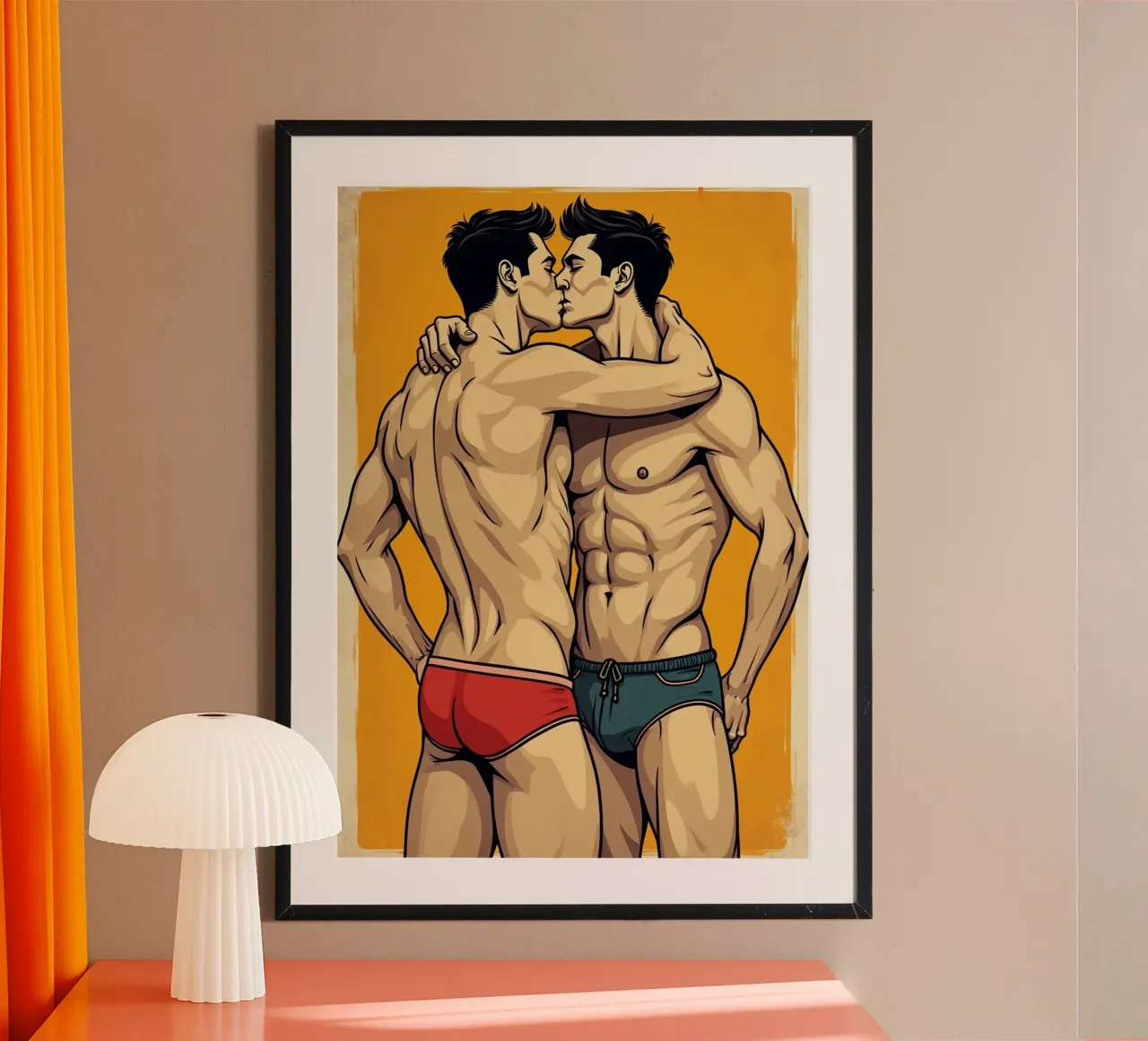 Primo bacio, maschio poster con telaio in plastica da CASTILO