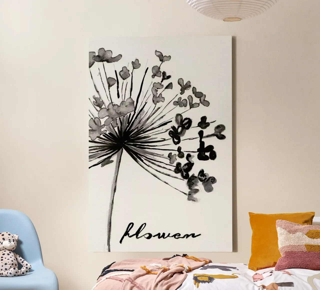 Flower tela con Cornice a cassetta da Nathys_illustration