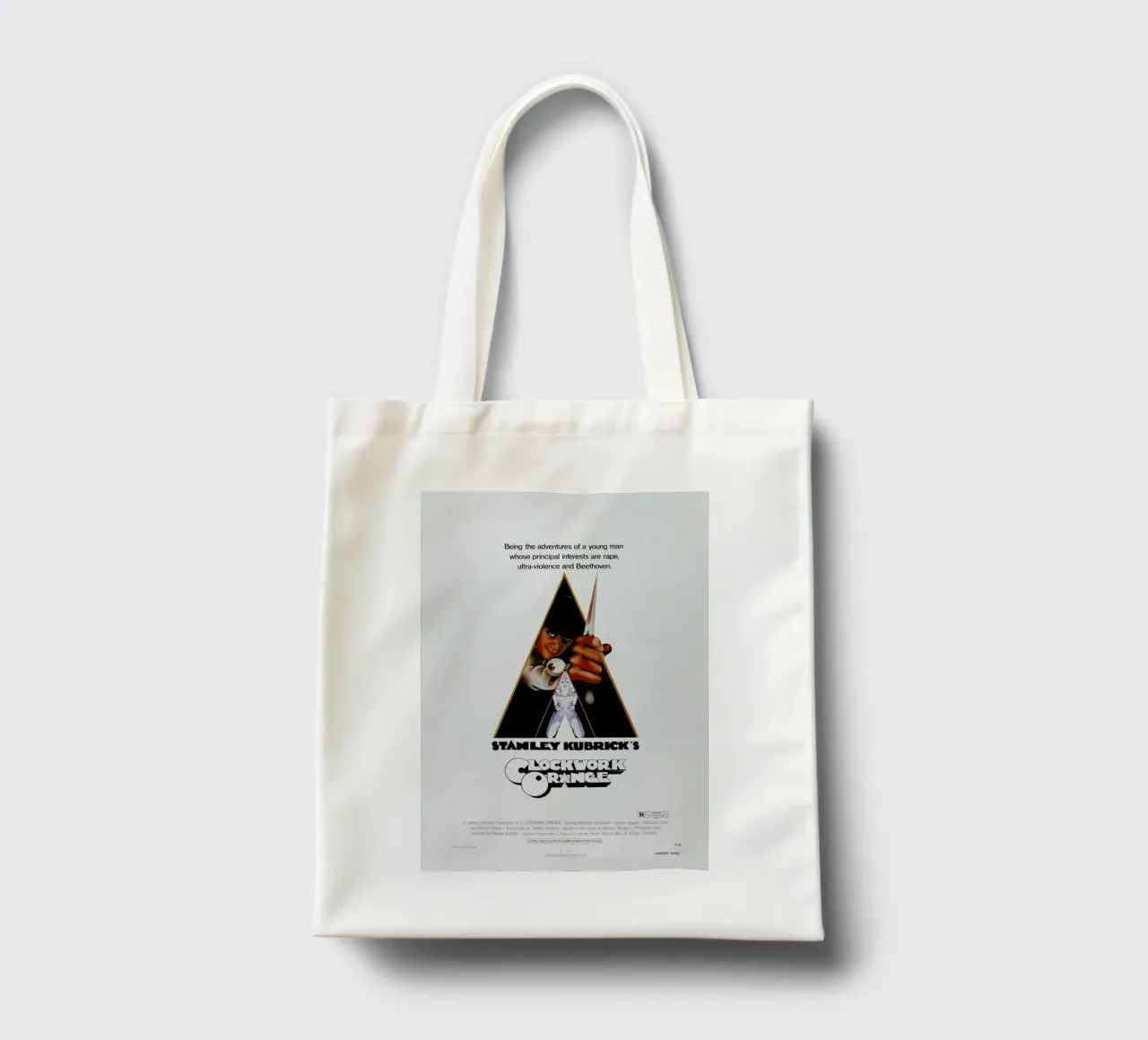 ‘A Clockwork Orange’ Retro Movie Poster borsa in juta da Gallery Print and Art Limited