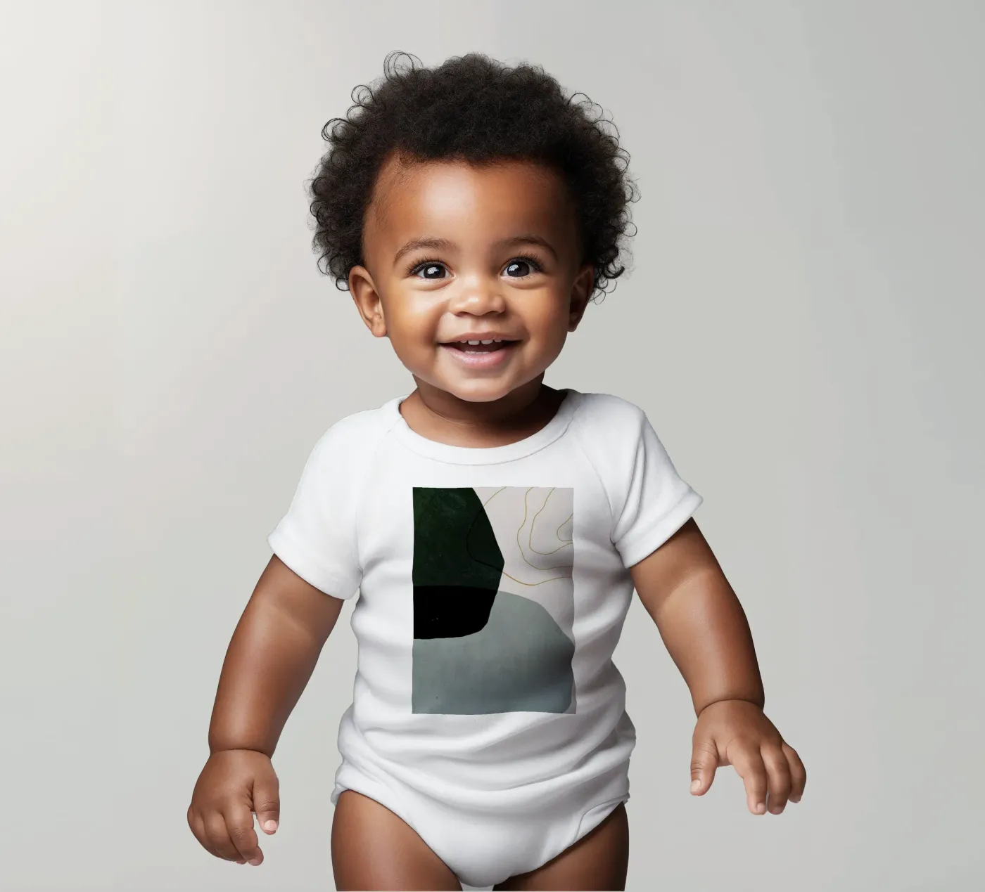 Interplay short-sleeve baby romper by Pure