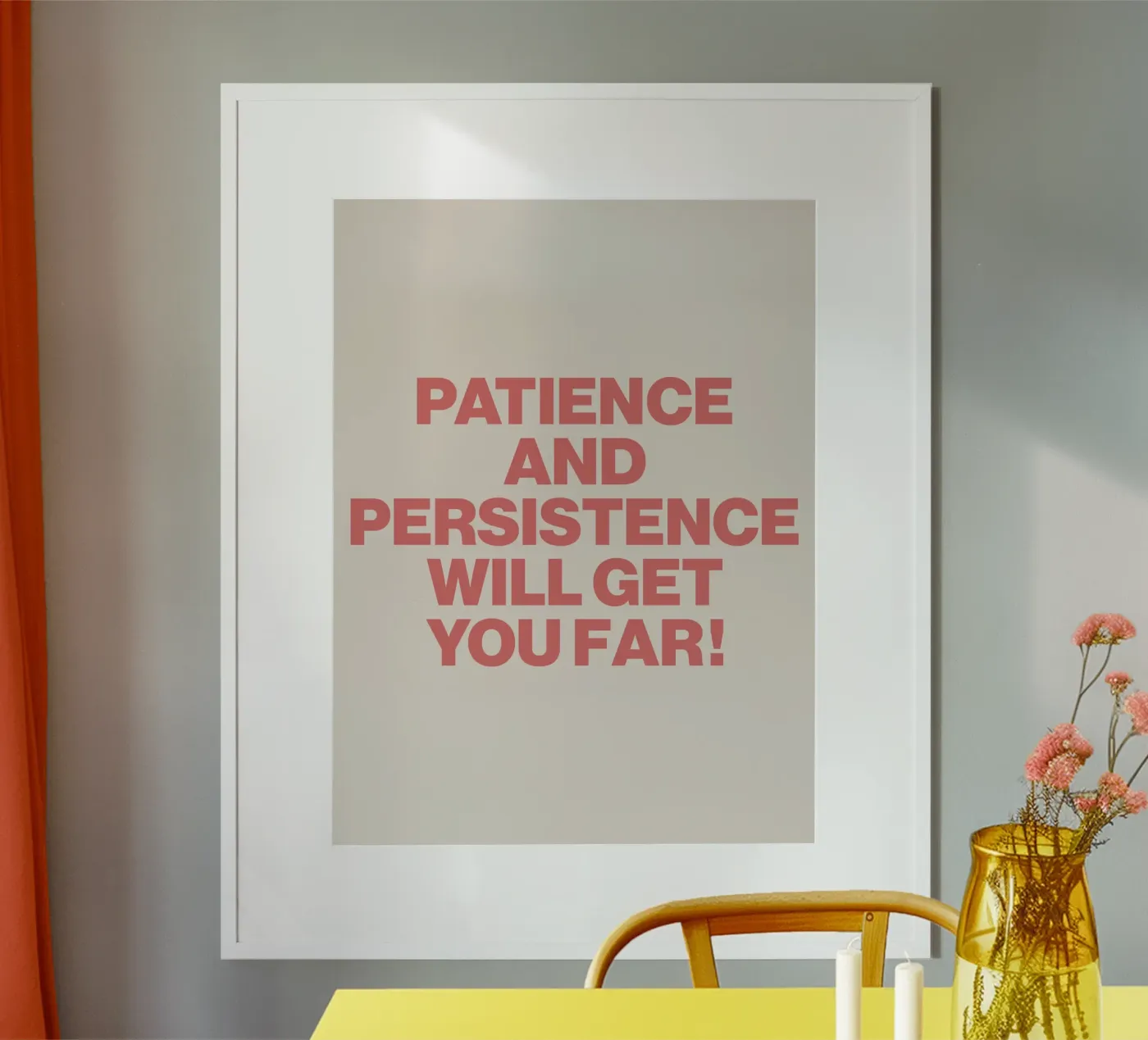 Geduld en doorzettingsvermogen Quote poster van Paigaam Studio