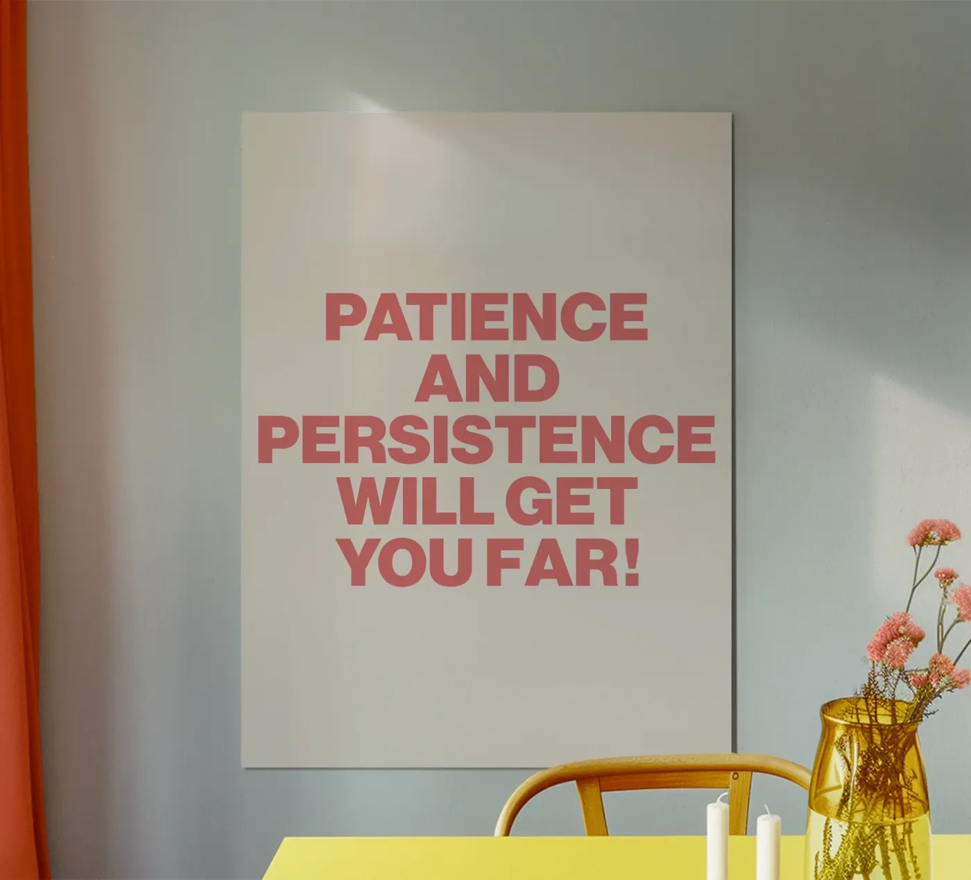 Geduld en doorzettingsvermogen Quote poster van Paigaam Studio