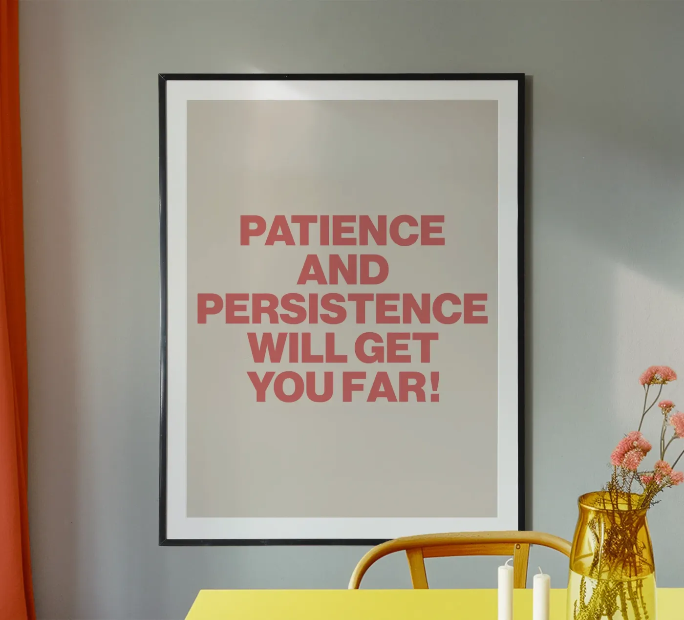 Geduld en doorzettingsvermogen Quote poster van Paigaam Studio