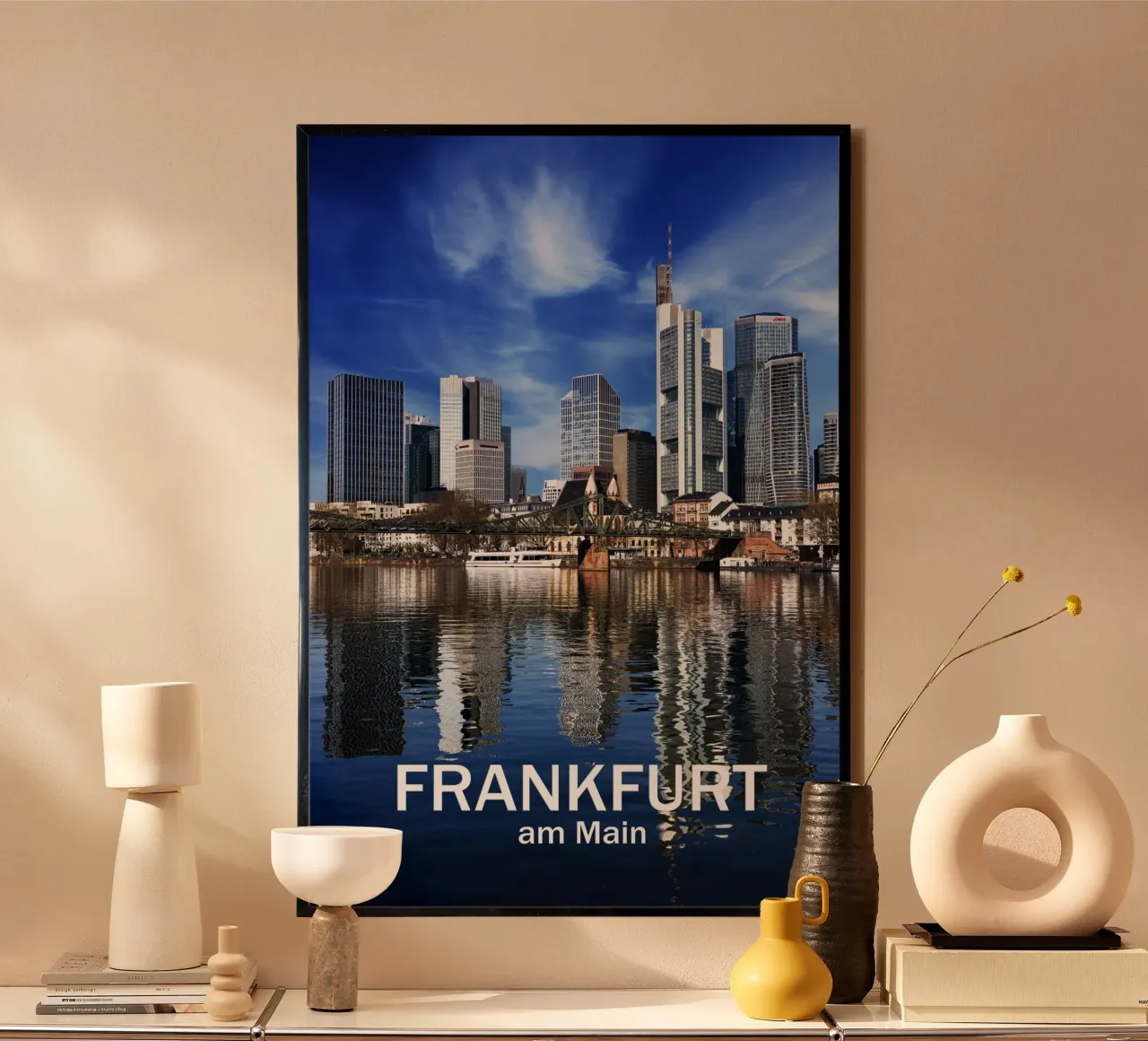 Francfort-sur-le-Main poster avec cadre en plastique de Juergen Wiesler