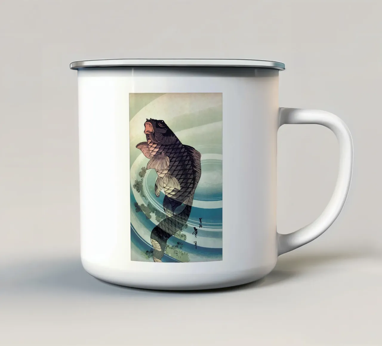 Japanese Koi tazza in smalto da Flora & Fauna