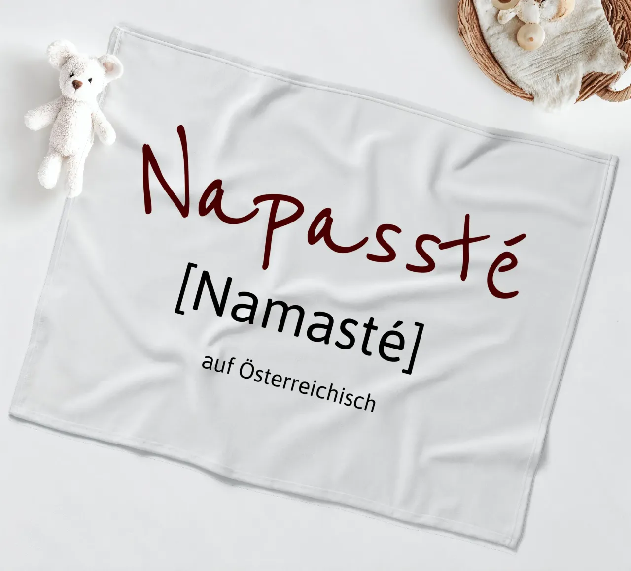 Namasté in austriaco coperta in pile da Happy 😃 Art 🎨 by Christine Schnoell