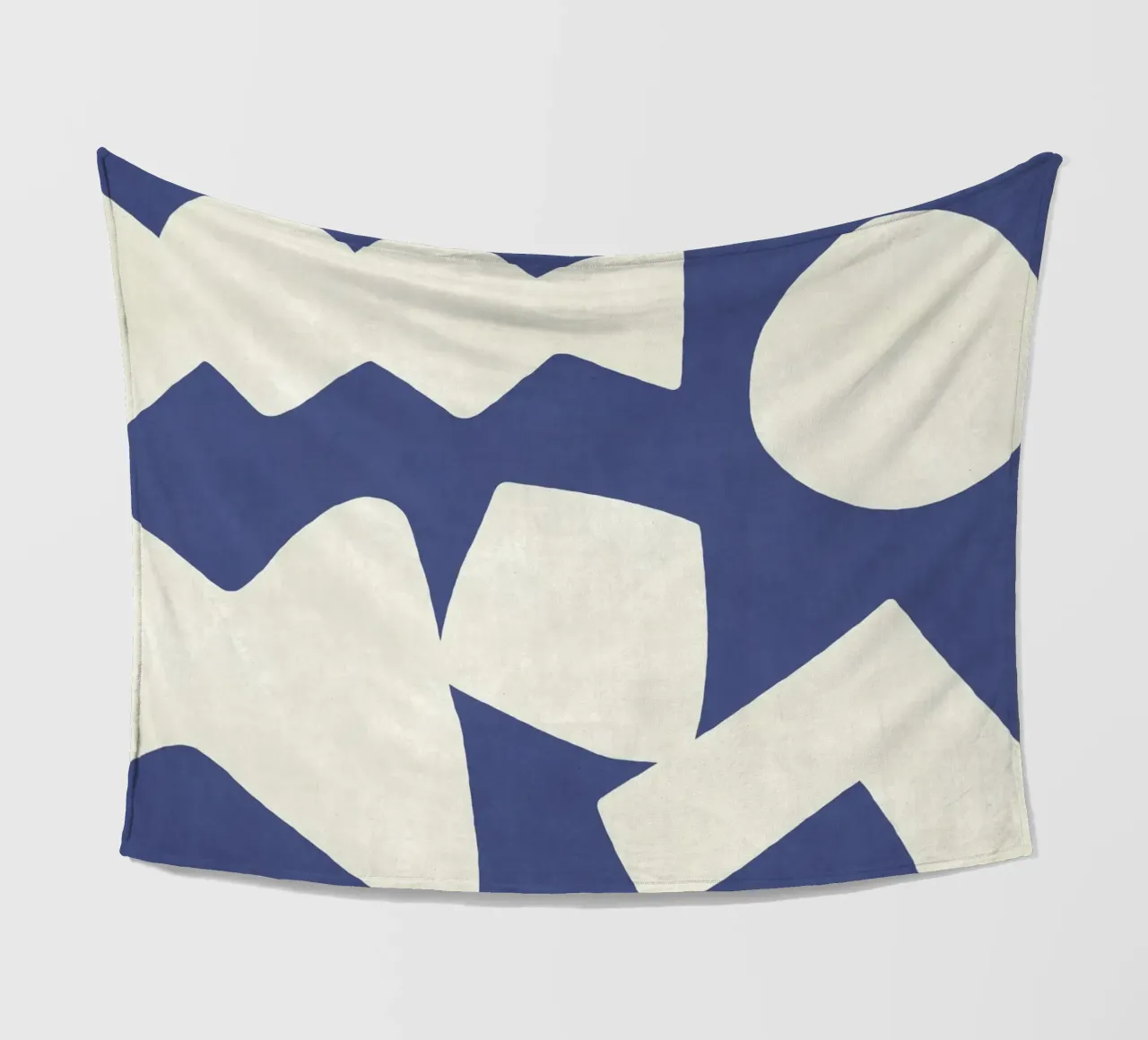 Forme grafiche astratte primitive - Blu navy coperta in pile da MoonlightPrint