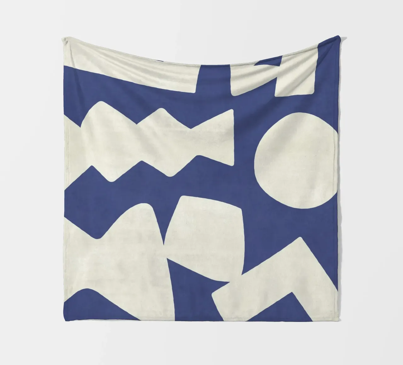 Forme grafiche astratte primitive - Blu navy coperta in pile da MoonlightPrint