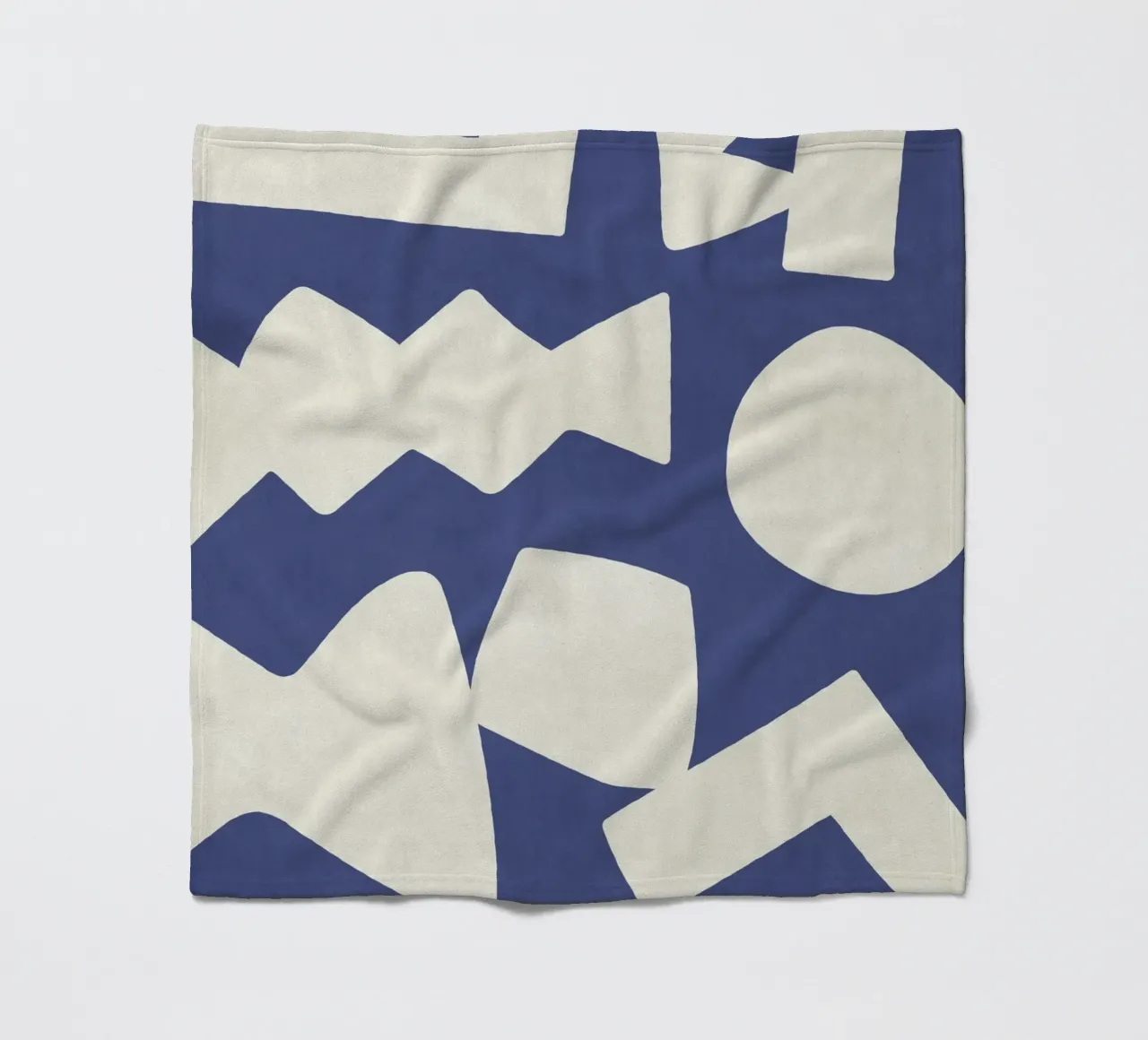 Forme grafiche astratte primitive - Blu navy coperta in pile da MoonlightPrint