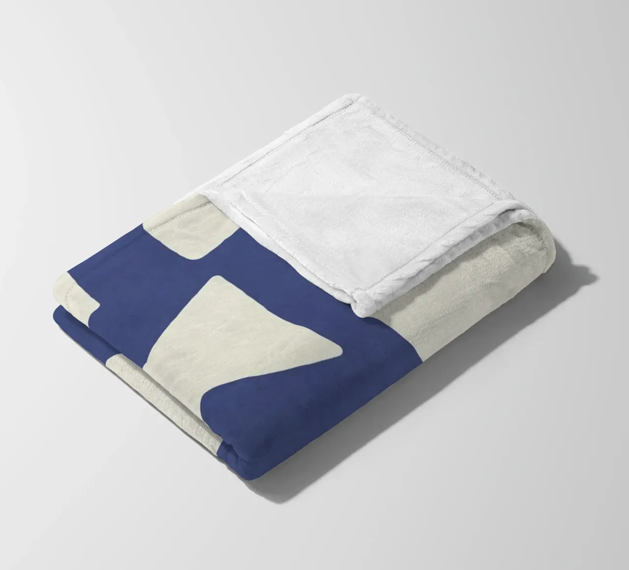 Forme grafiche astratte primitive - Blu navy coperta in pile da MoonlightPrint