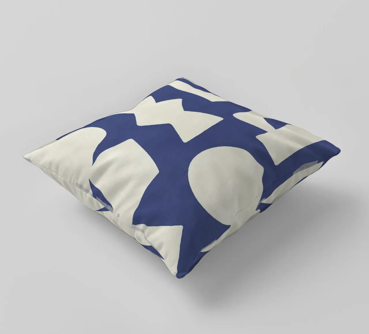 Forme grafiche astratte primitive - Blu navy cuscino da MoonlightPrint