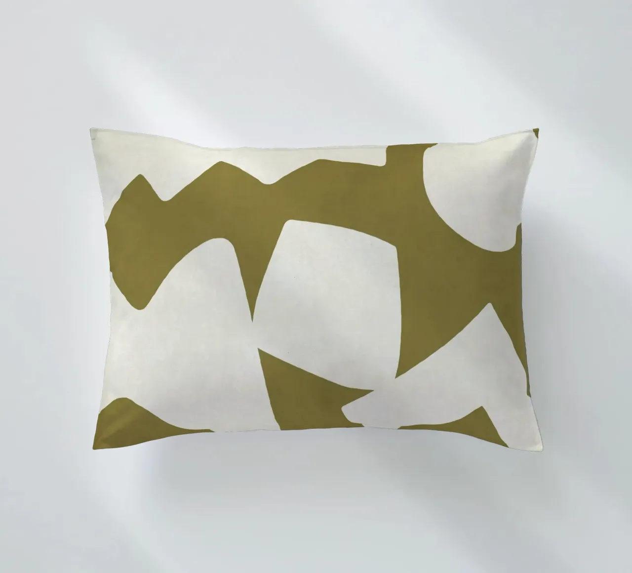 Forme grafiche astratte primitive - Verde oliva cuscino da MoonlightPrint