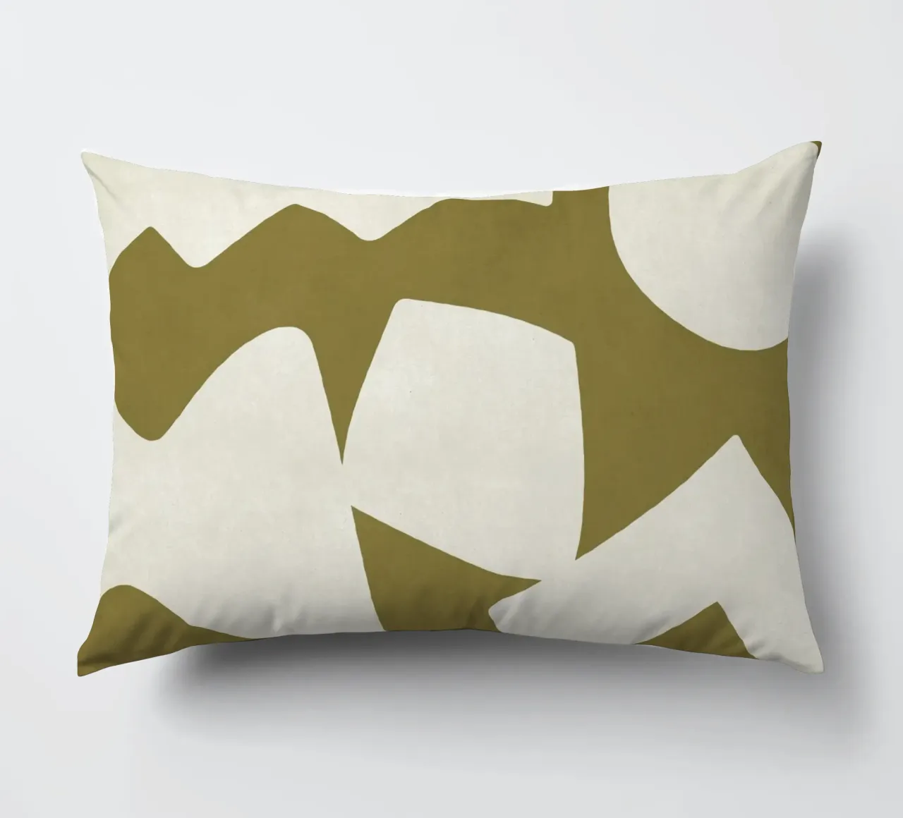 Forme grafiche astratte primitive - Verde oliva cuscino da MoonlightPrint