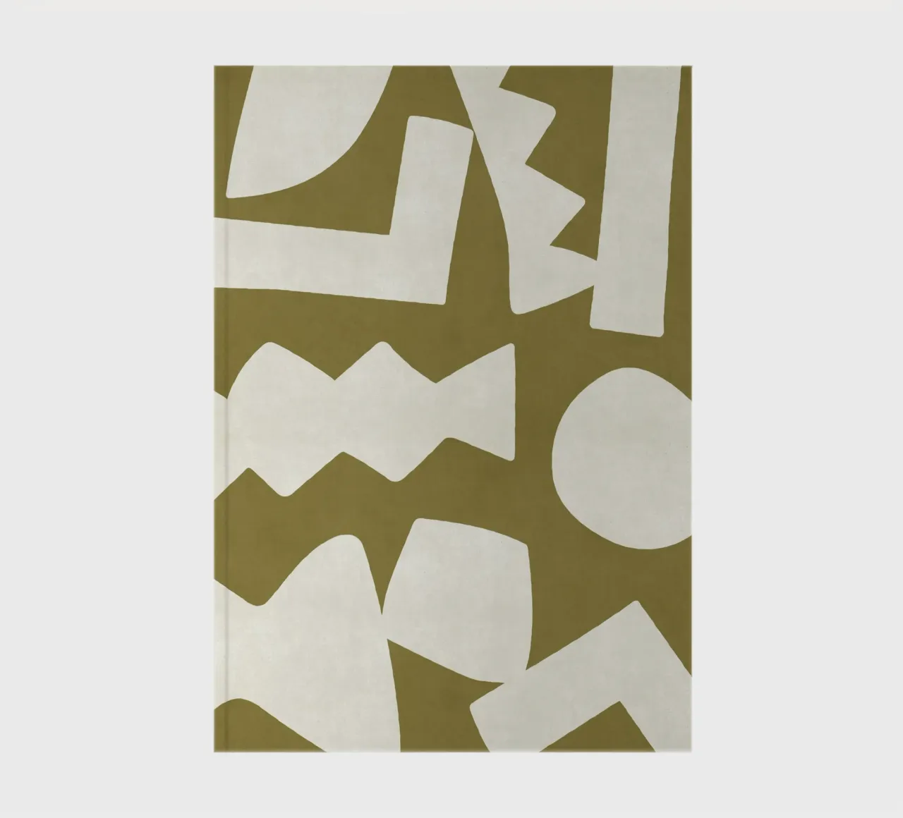 Primitive Abstract Graphic Forms - Olive Green notebook by MoonlightPrint