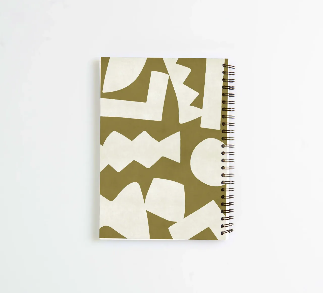 Primitive Abstract Graphic Forms - Olive Green spiral notebook by MoonlightPrint