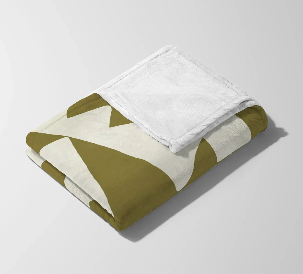 Forme grafiche astratte primitive - Verde oliva coperta in pile da MoonlightPrint