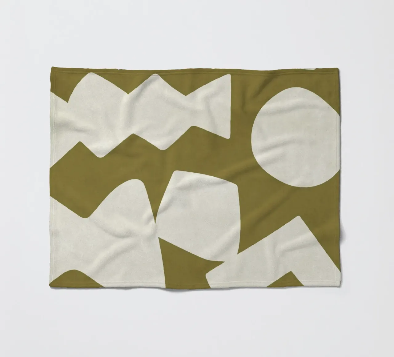 Forme grafiche astratte primitive - Verde oliva coperta in pile da MoonlightPrint