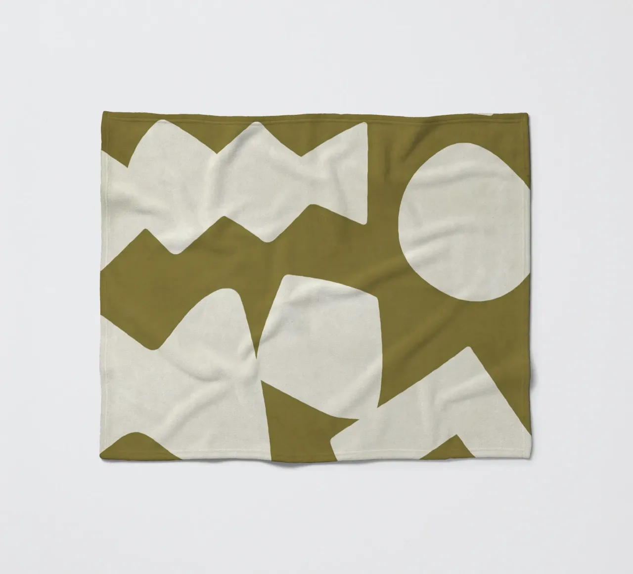 Forme grafiche astratte primitive - Verde oliva coperta in pile da MoonlightPrint