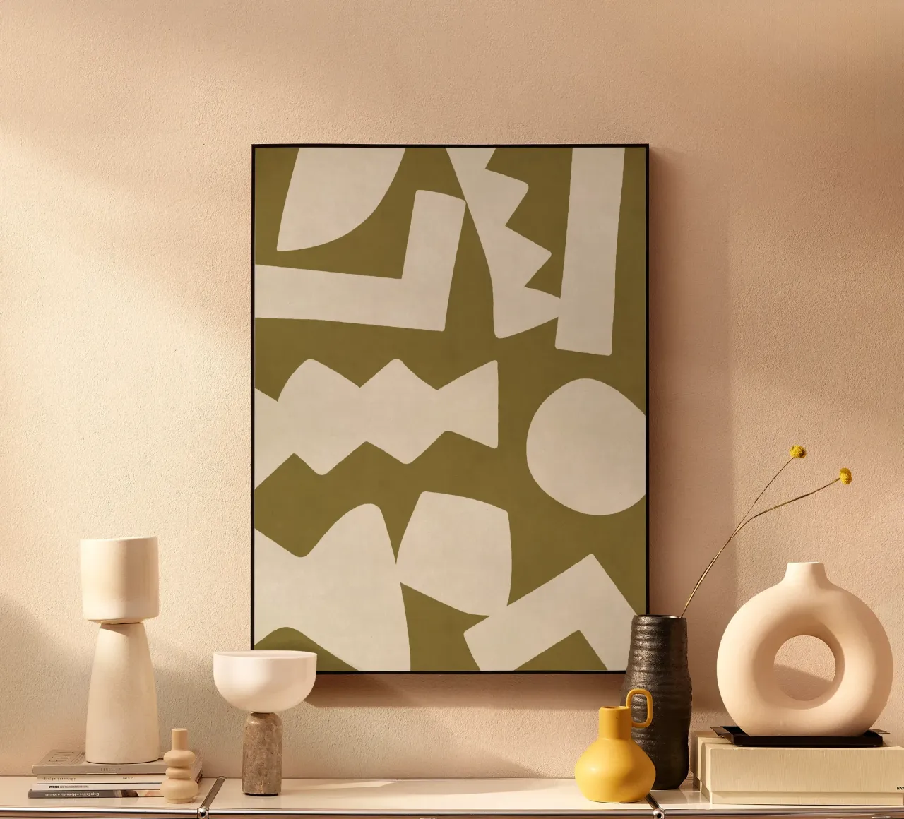Forme grafiche astratte primitive - Verde oliva plexiglass da MoonlightPrint