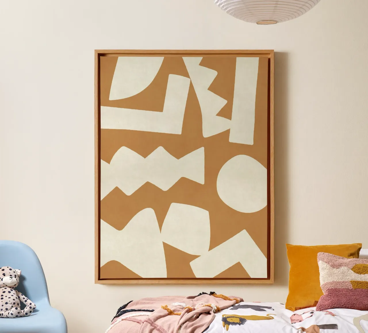 Primitive Abstract Graphic Forms - Blue Navy canvas by MoonlightPrint