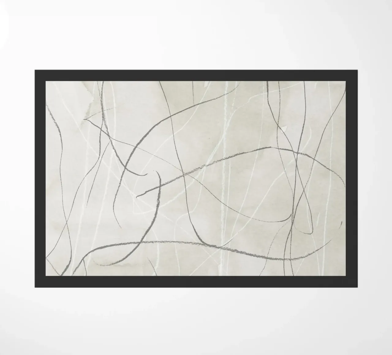 Gray pencil scribbles doormat by NouveauPrints