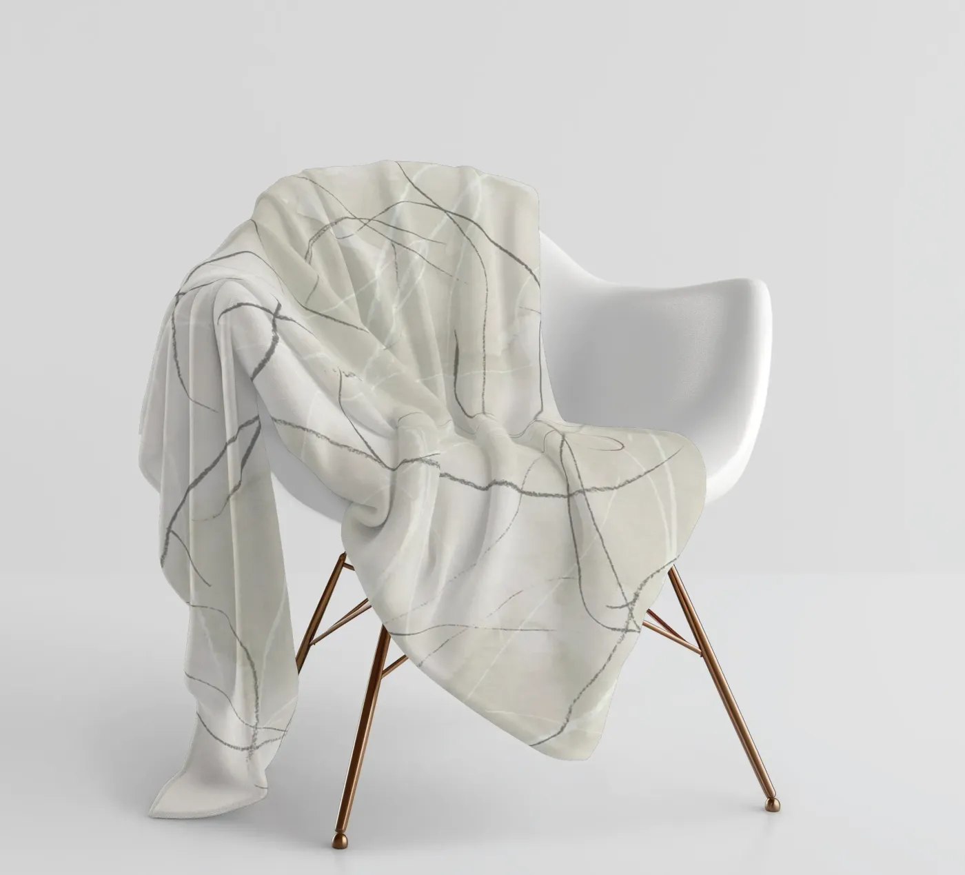 Gray pencil scribbles fleece blanket by NouveauPrints