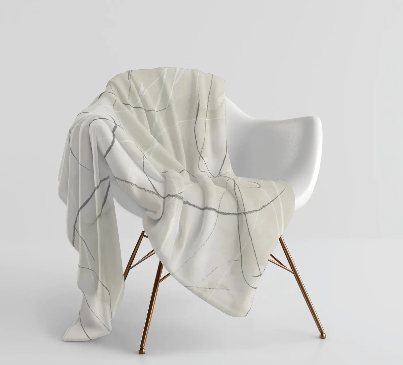 Gray pencil scribbles fleece blanket by NouveauPrints