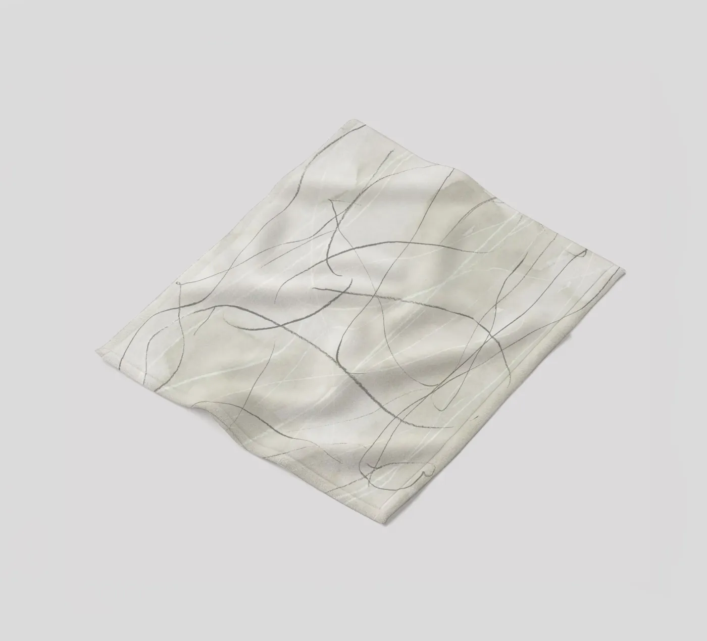 Gray pencil scribbles fleece blanket by NouveauPrints