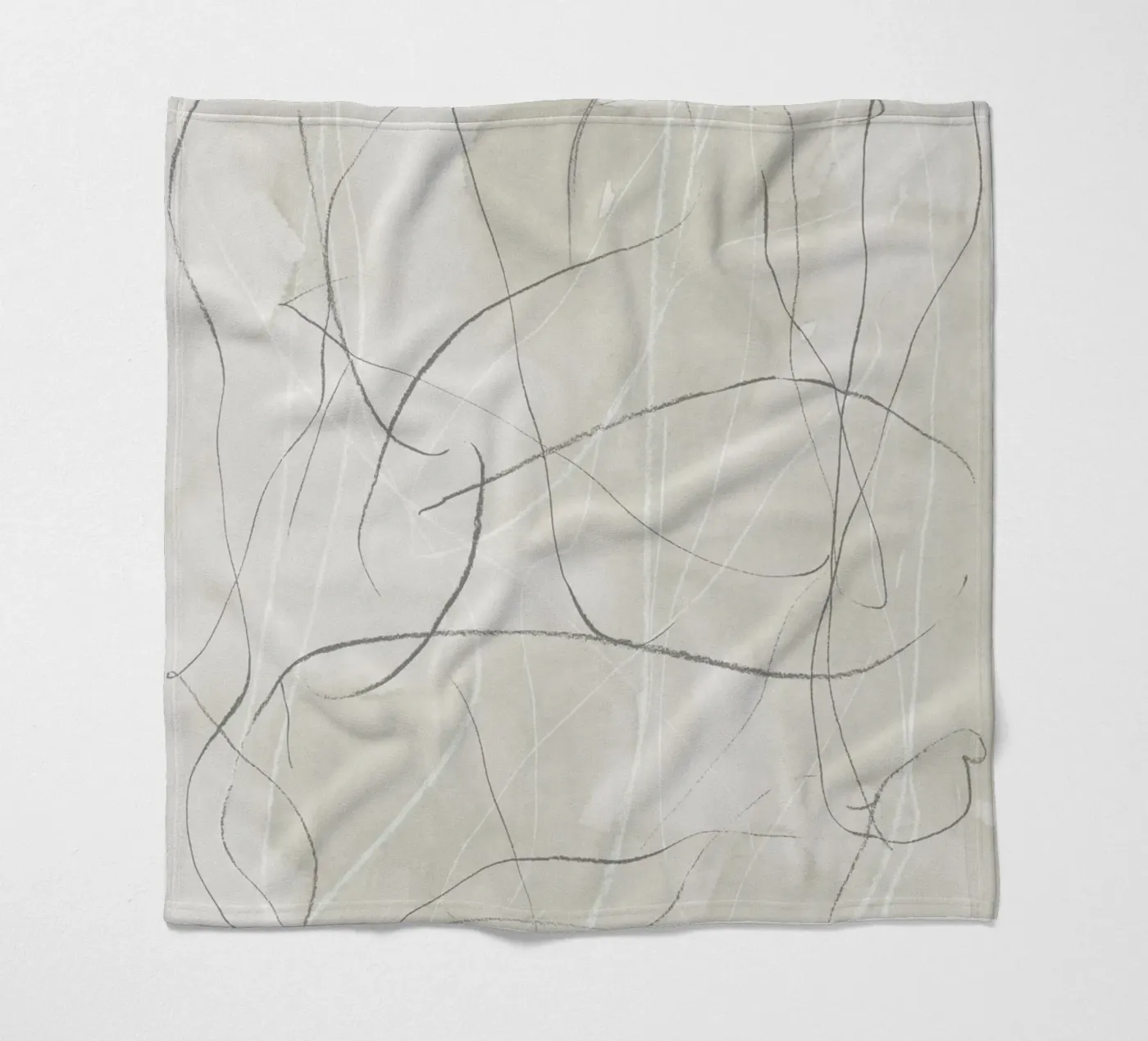 Gray pencil scribbles fleece blanket by NouveauPrints