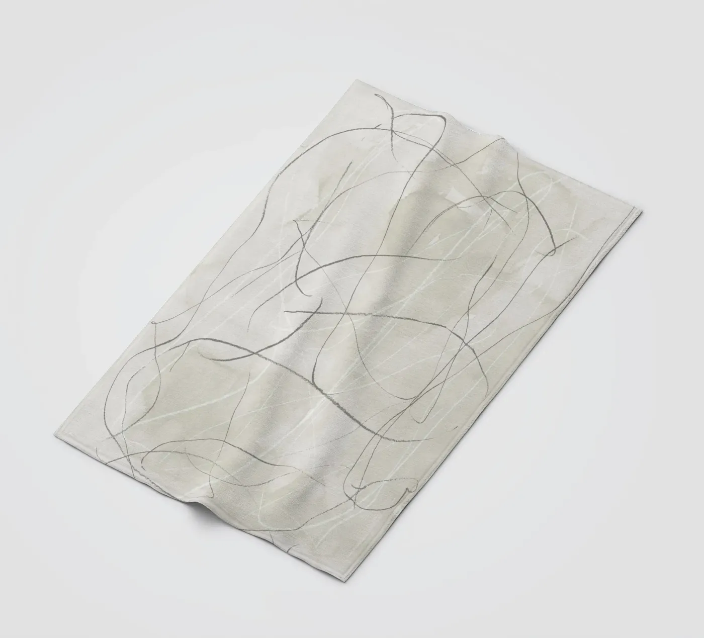 Gray pencil scribbles fleece blanket by NouveauPrints