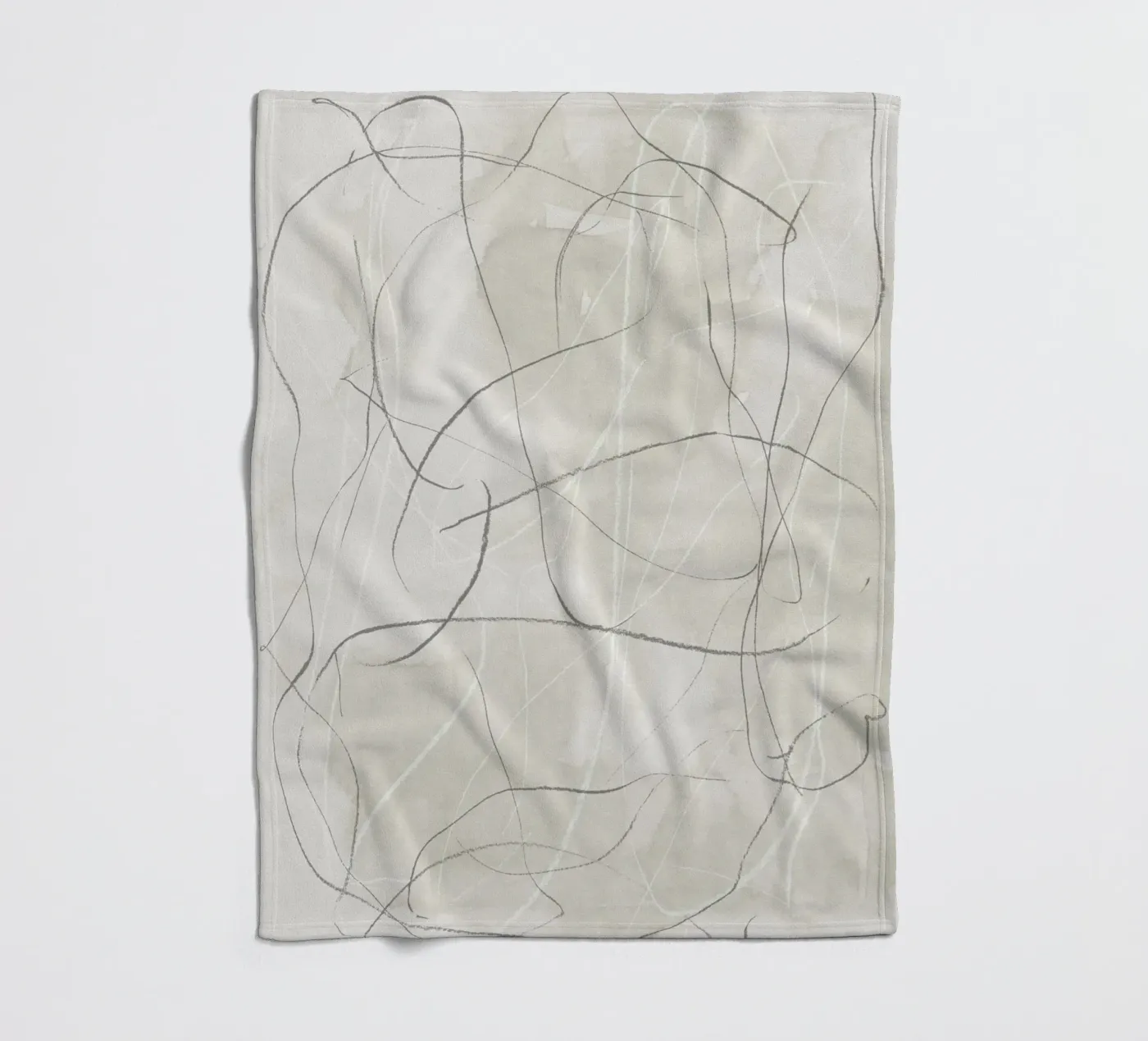 Gray pencil scribbles fleece blanket by NouveauPrints