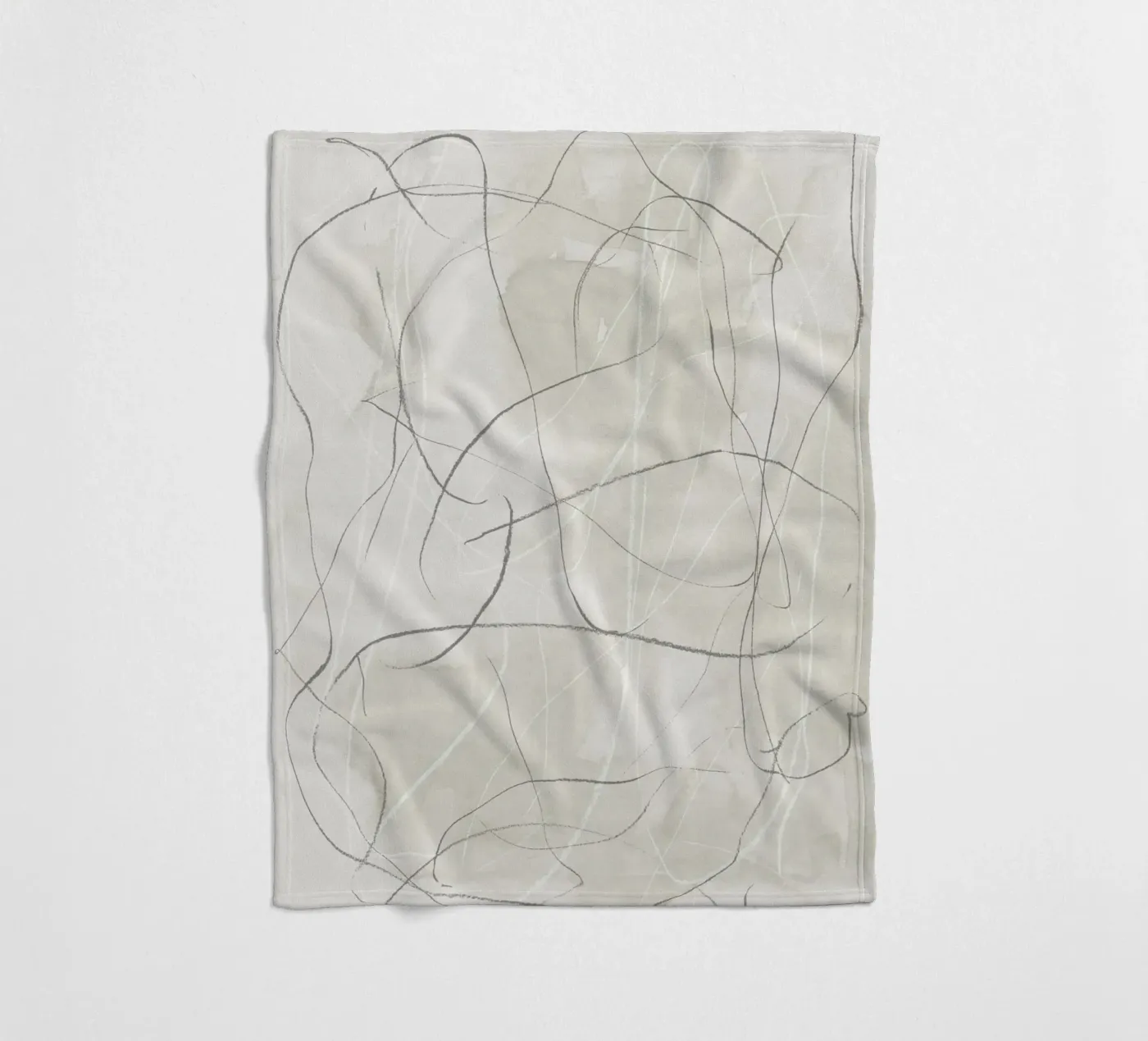 Gray pencil scribbles fleece blanket by NouveauPrints