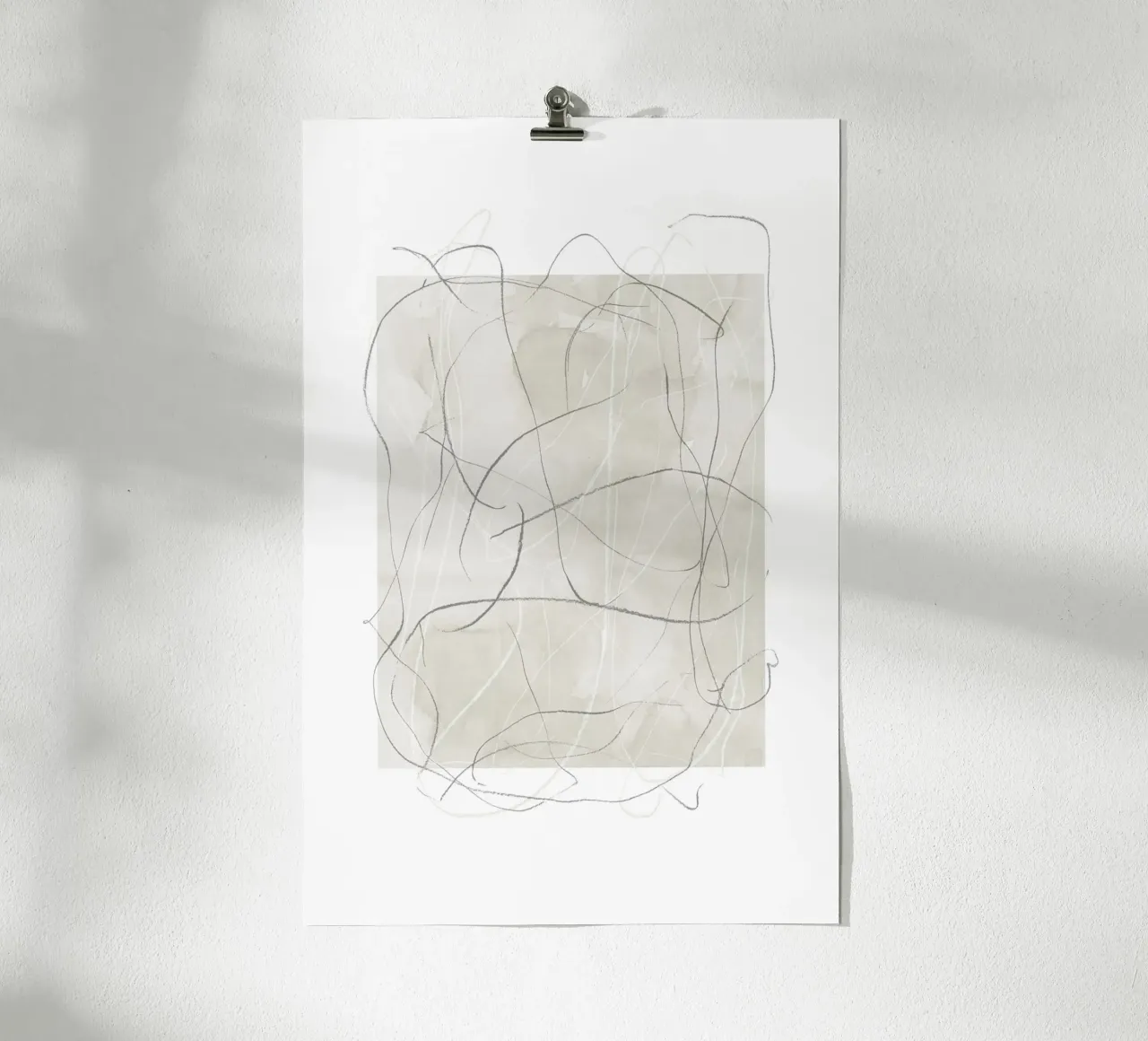 Gray pencil scribbles poster by NouveauPrints