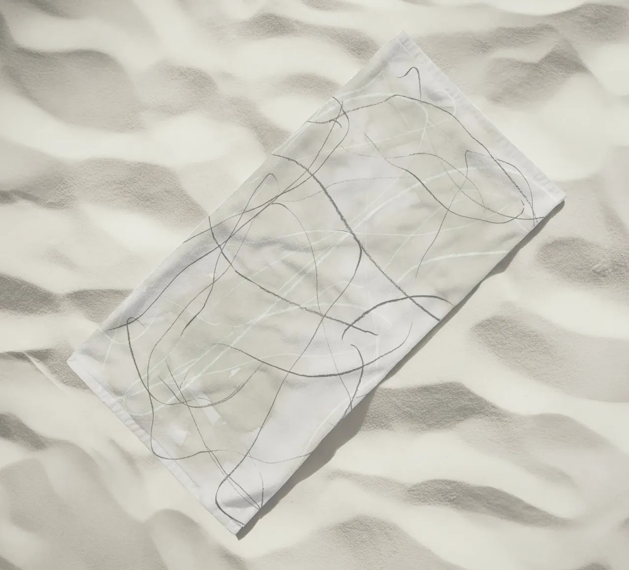 Scarabocchi a matita grigia telo mare da NouveauPrints