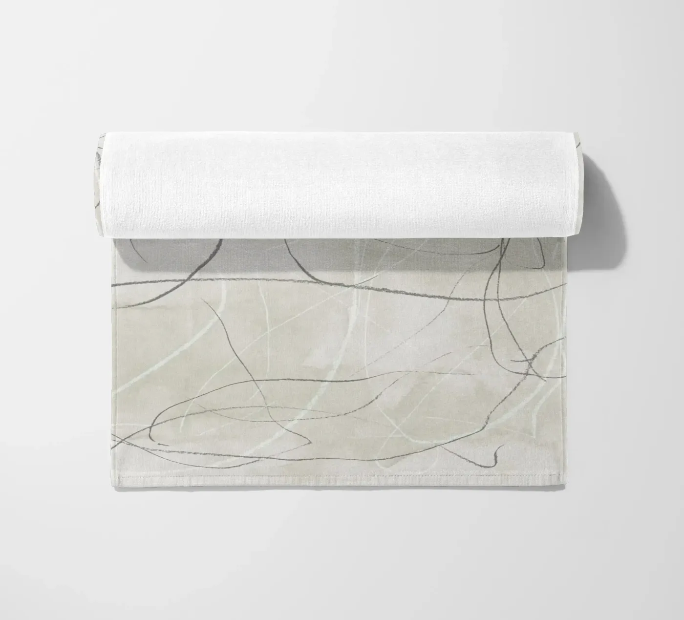 Gray pencil scribbles beach towel by NouveauPrints