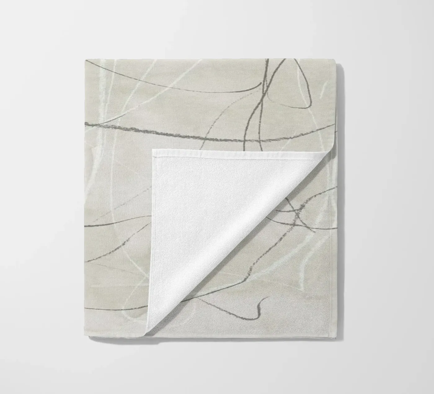 Gray pencil scribbles beach towel by NouveauPrints