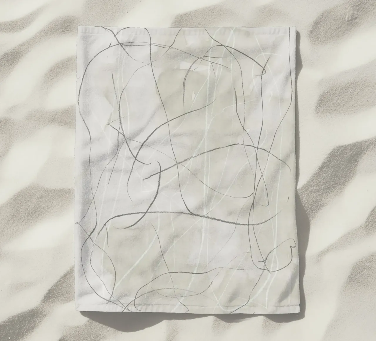 Scarabocchi a matita grigia telo mare da NouveauPrints