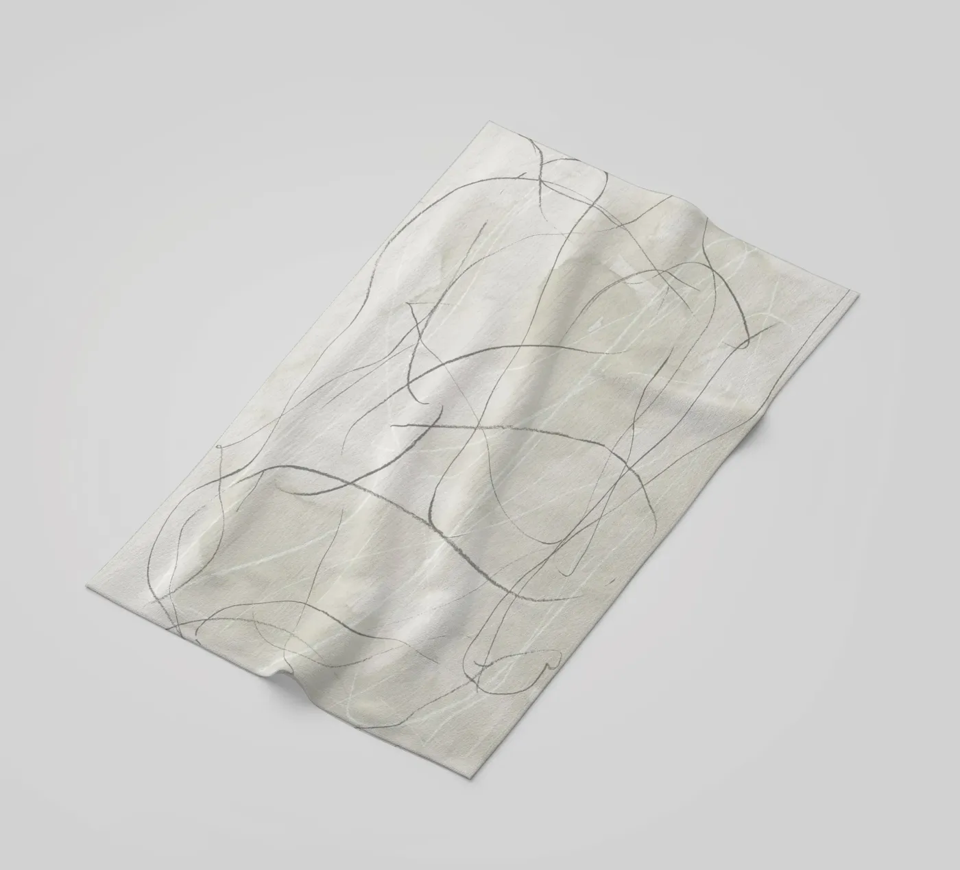 Gray pencil scribbles beach towel by NouveauPrints