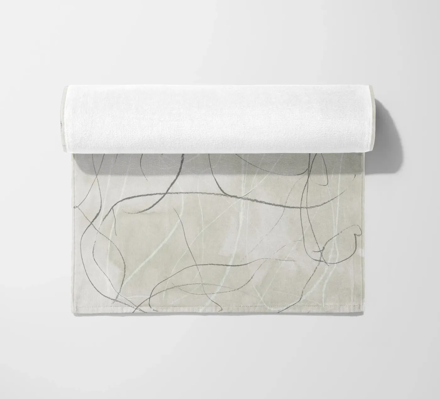 Gray pencil scribbles beach towel by NouveauPrints