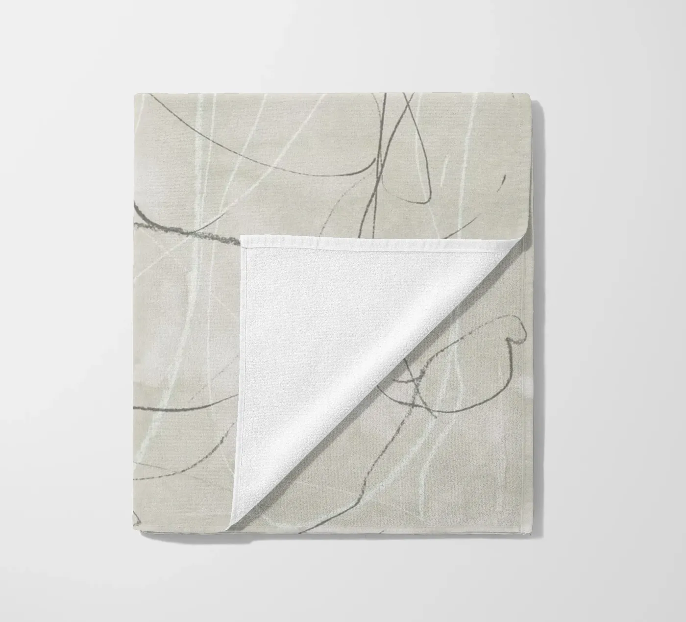Gray pencil scribbles beach towel by NouveauPrints