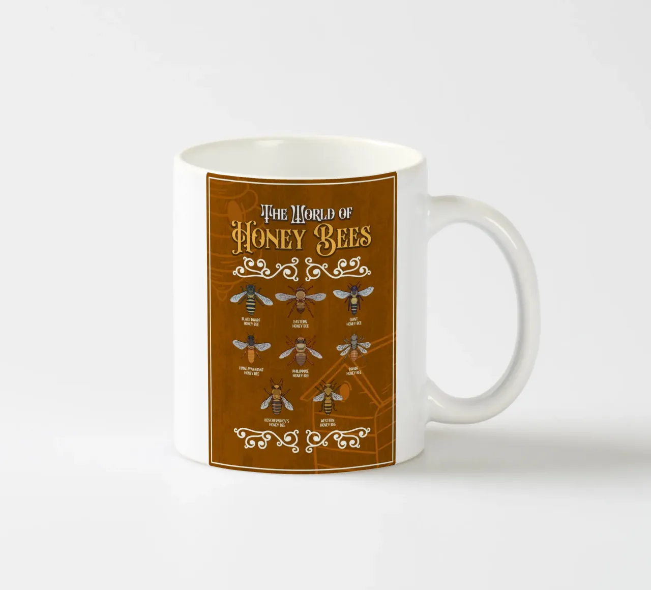 Il mondo delle api da miele in sintesi tazza in ceramica da pixelbull - medieval art and more