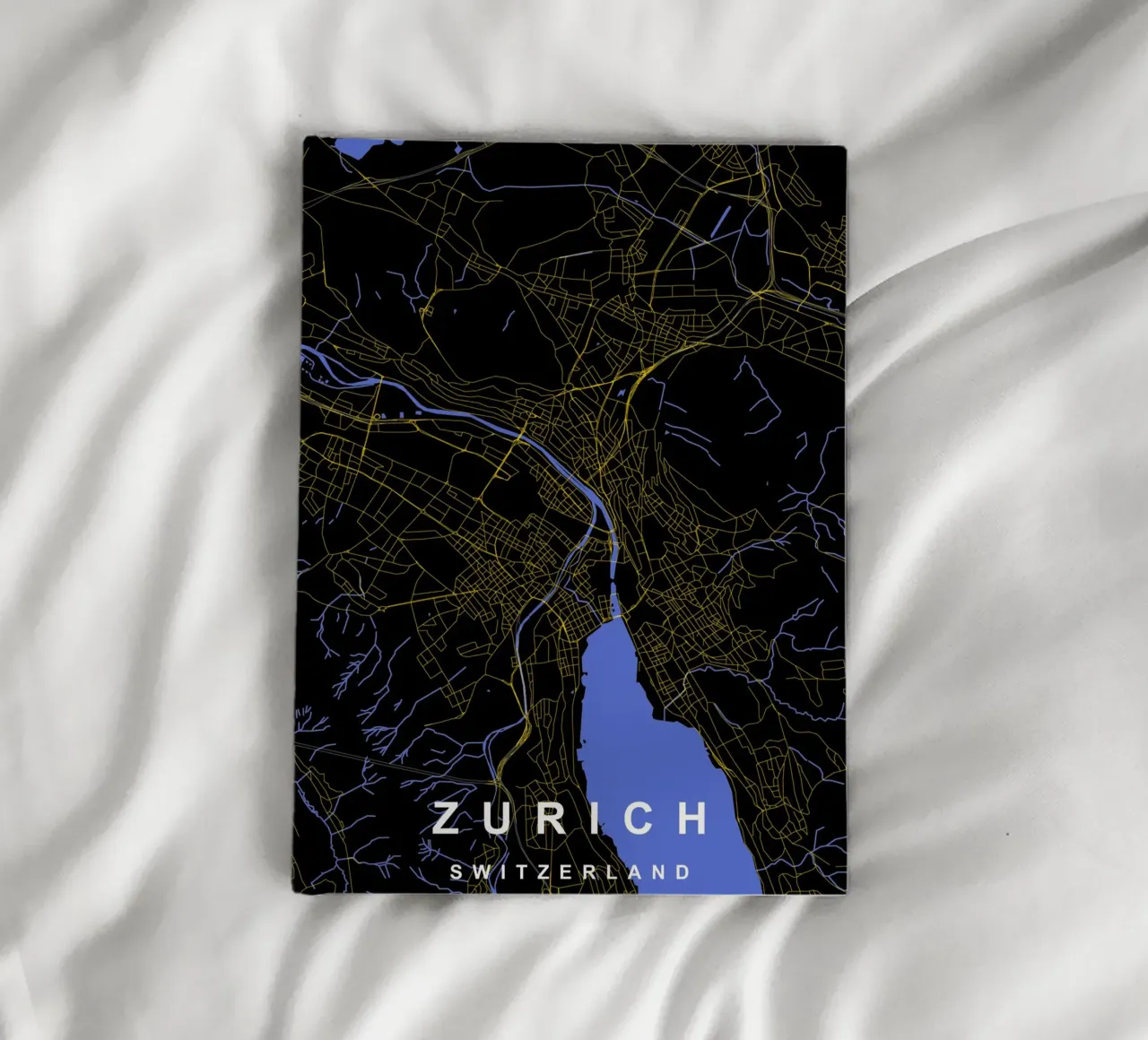 Zürich Schweiz Stadtplan Schwarz und Gold Notizbuch von Cartographers Library