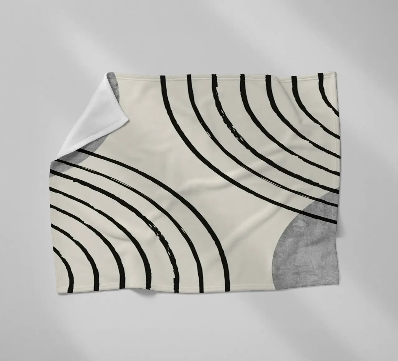 Zonneboog Double - Grijs Wit fleecedeken van MoonlightPrint