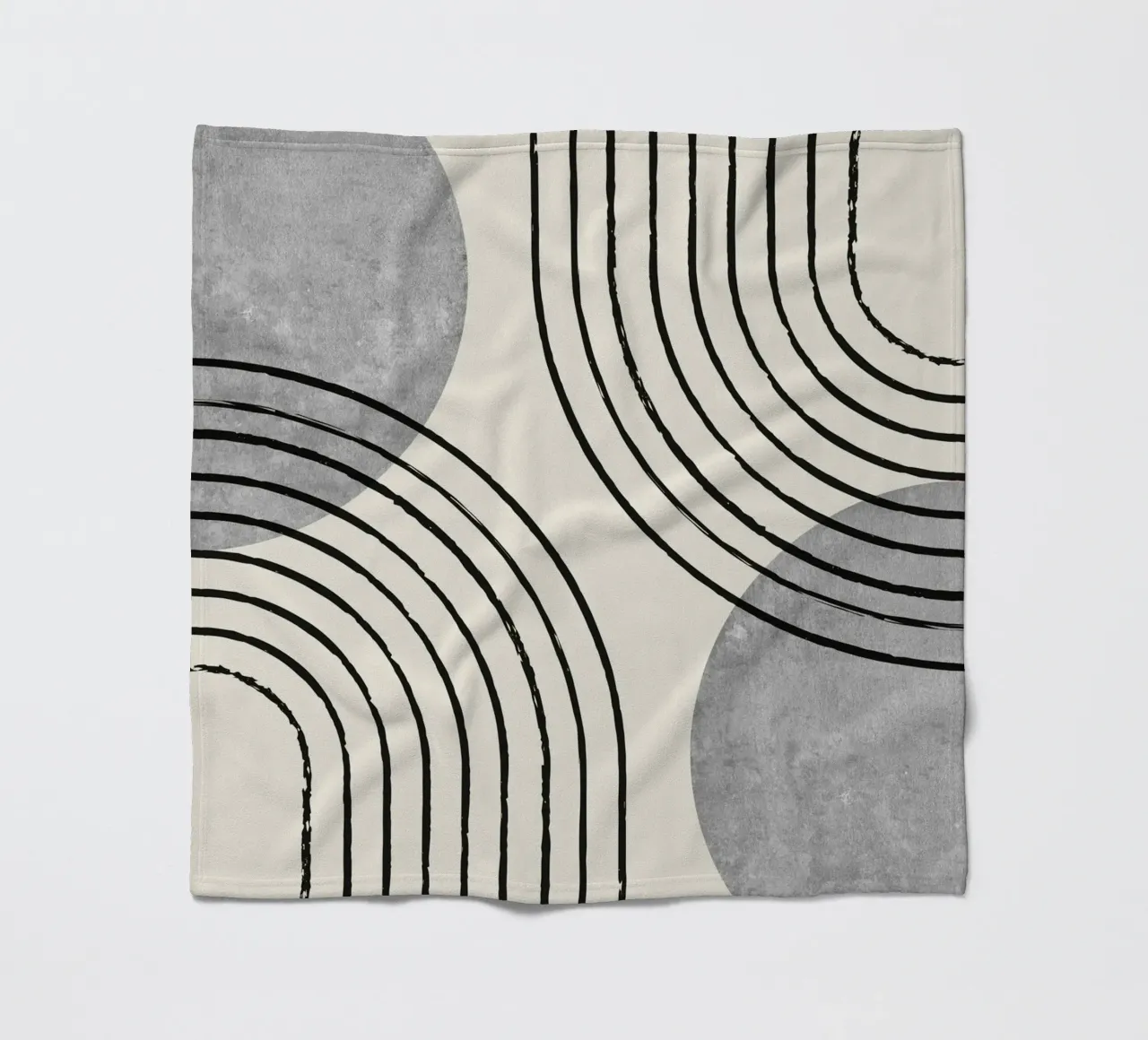 Zonneboog Double - Grijs Wit fleecedeken van MoonlightPrint