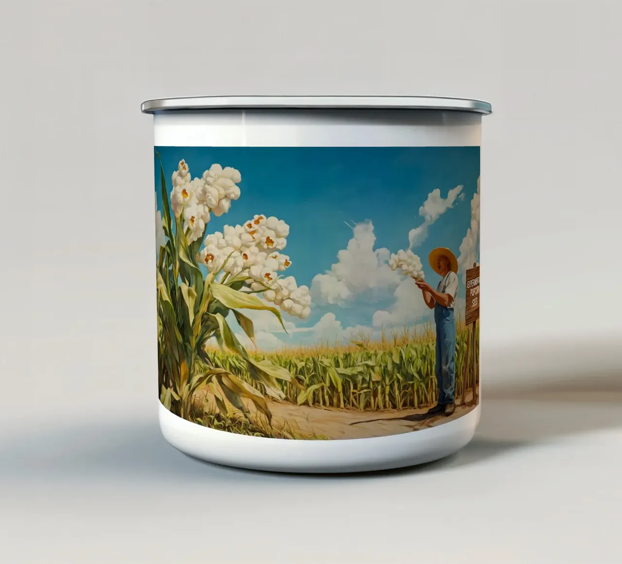 Experimentelle Popcorn-Saat tazza in smalto da M-Ulrich-Digital Art