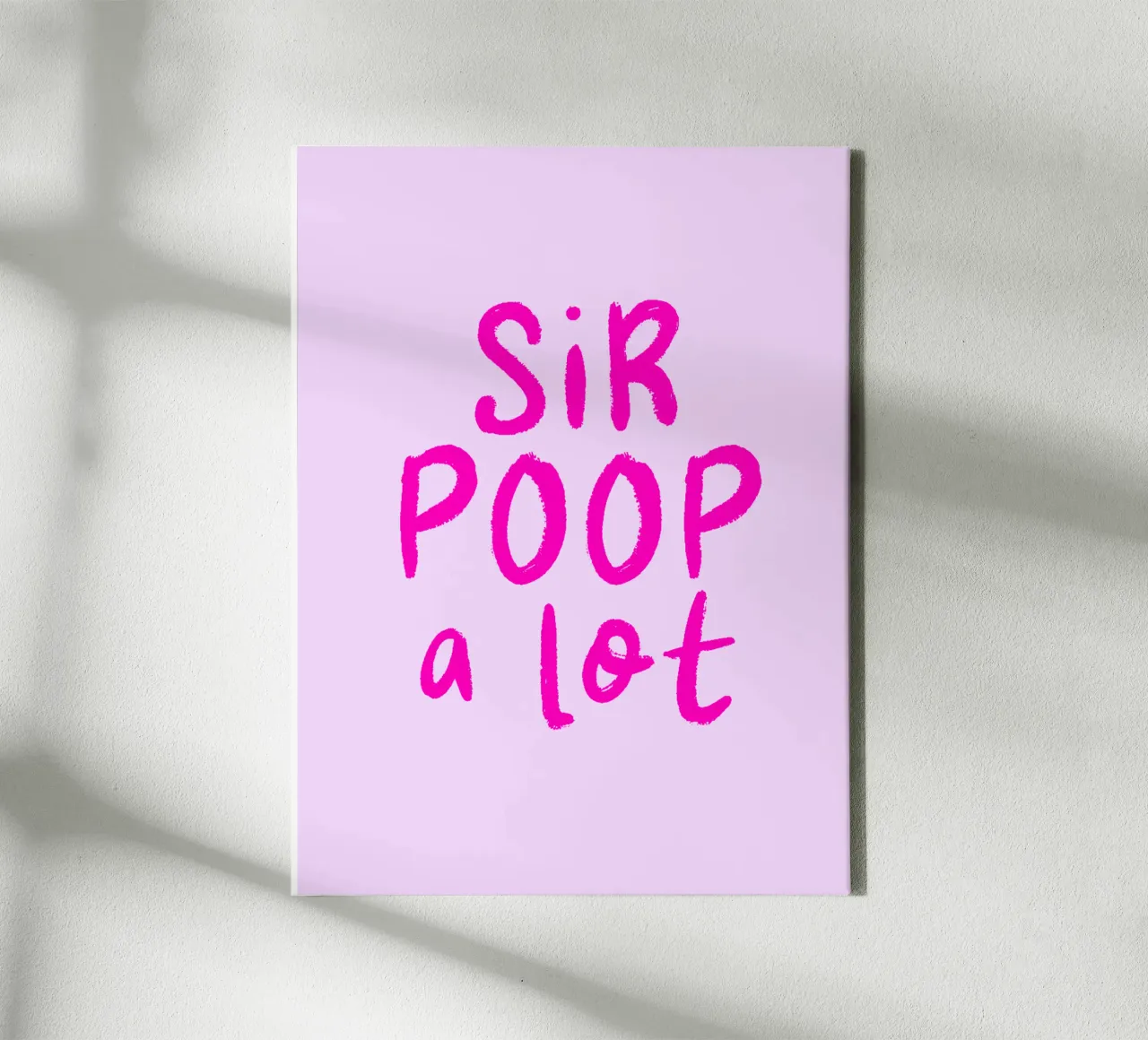 Sir Poop a lot (Pink) canvas with Floater frame by color&shape